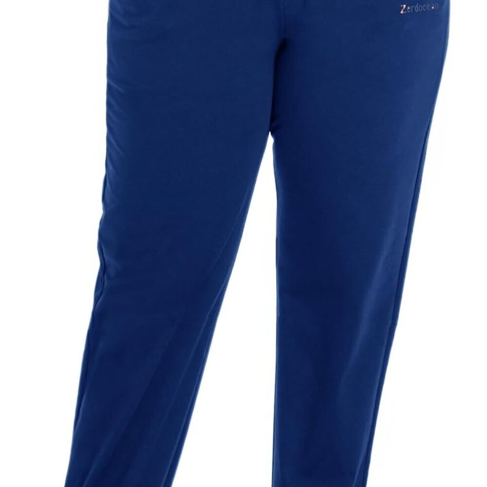 Royal Blue Plus Size Tapered Workout Joggers Pants with Pockets for Women